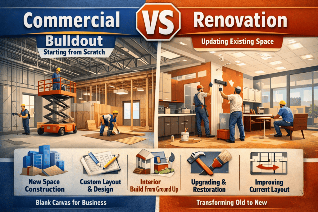 commercial buildout vs renovation key differences every business owner should know